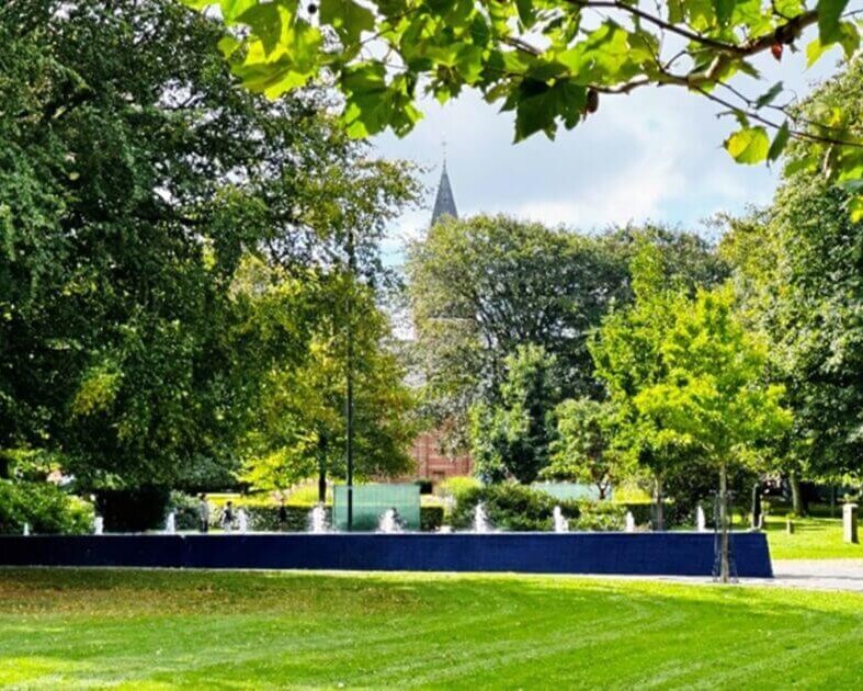 Vor Frelser Kirke set fra IC Møllerparken. Arkivfoto.