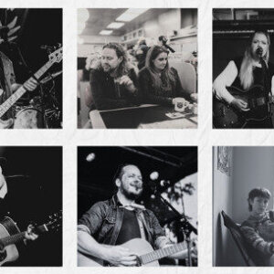 De seks lokale sangskrivere, der kan opleves til Songwriter's Circle. PR-foto.