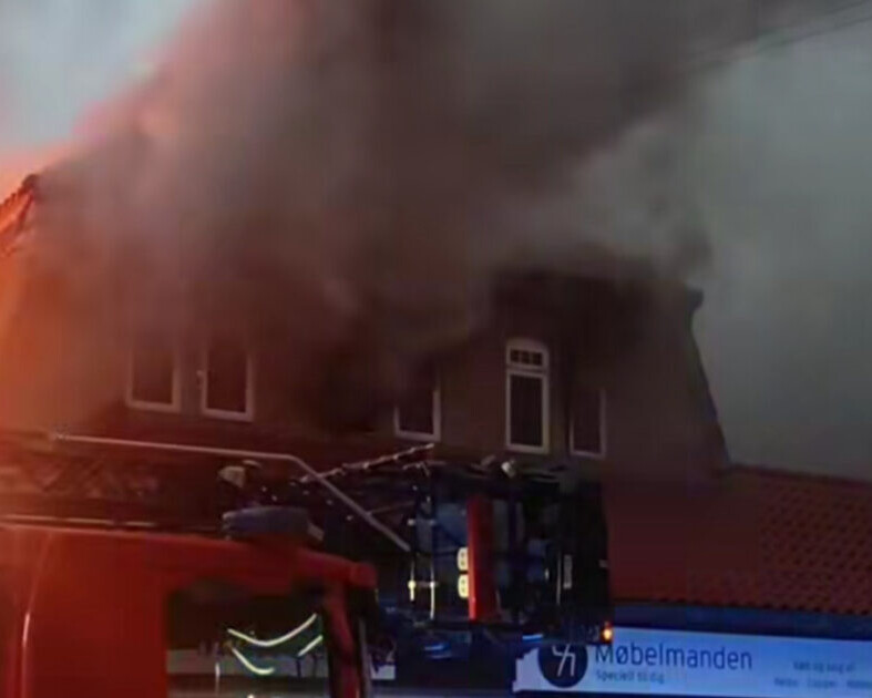 Brand i Strandbygade 25. Privatfoto.