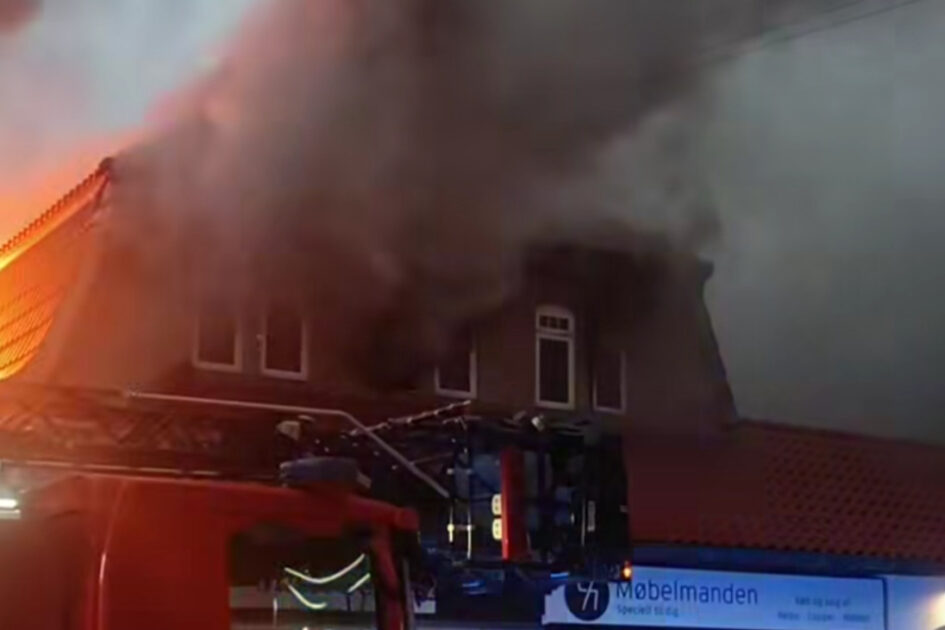 Brand i Strandbygade 25. Privatfoto.