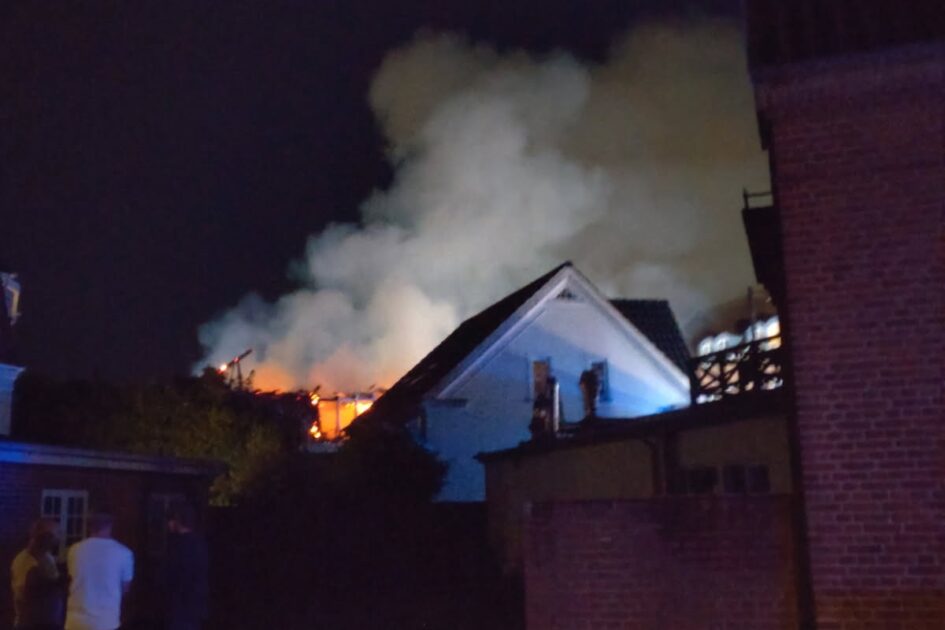 Brand i Strandbygade. Privatfoto.