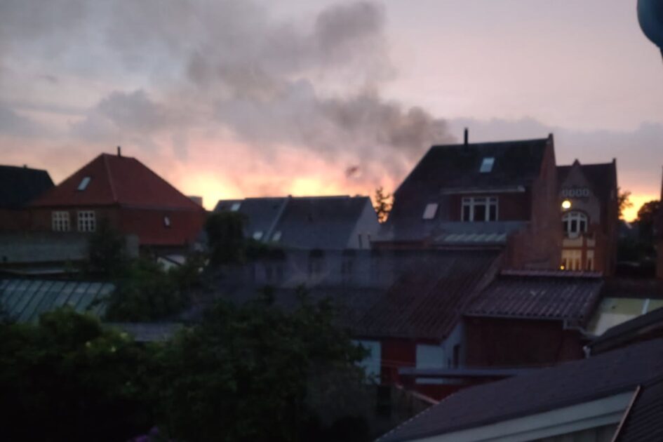 Brand i Strandbygade. Privatfoto.