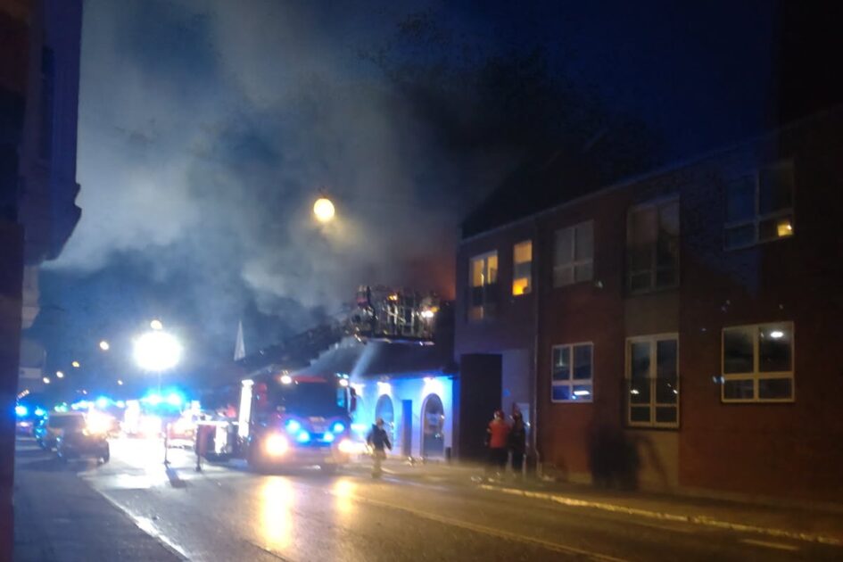 Brand i Strandbygade. Privatfoto.