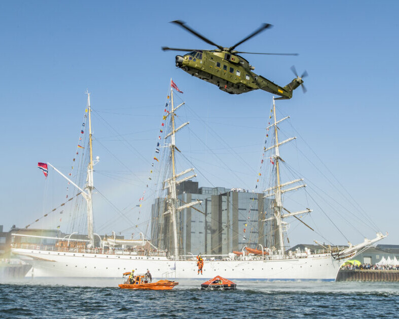 En imponerende redningsøvelse er under opsejling til The Tall Ships Races i Esbjerg. Foto: Esbjerg Kommune.