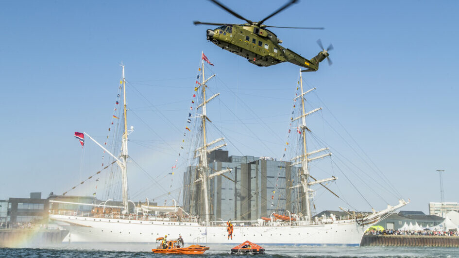En imponerende redningsøvelse er under opsejling til The Tall Ships Races i Esbjerg. Foto: Esbjerg Kommune.