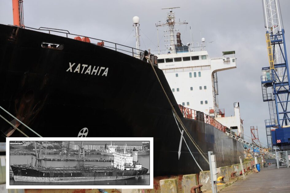 Foto fra 13. juni med tankskibet liggende i Gdynia (indsat). Foto: Johnny Tauman.