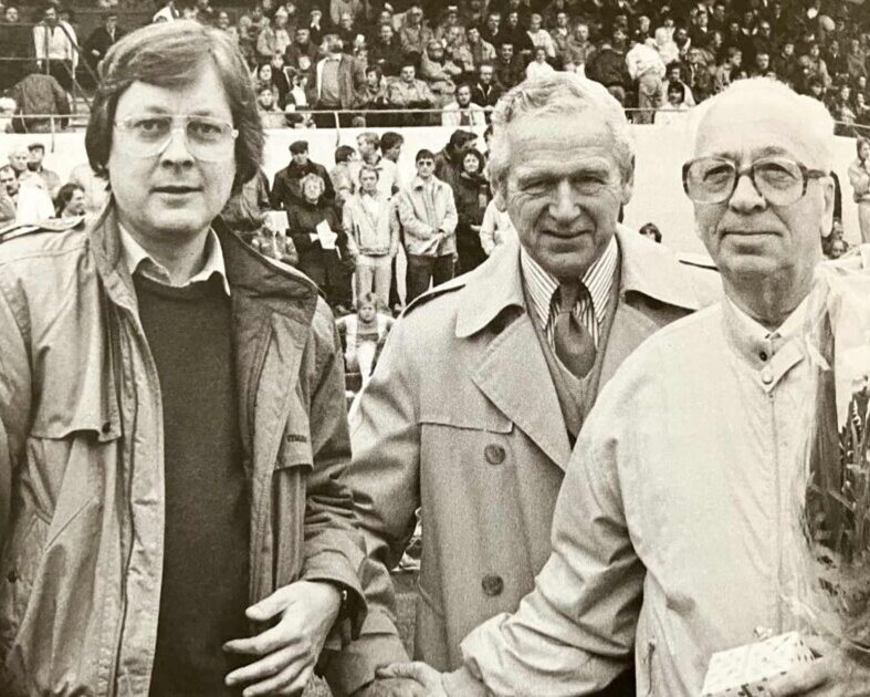 Poul Bjelke Laursen (t.v.) har været engageret i mangt og meget. I en kort periode i 1980'erne var han direktør hos EfB. Foto: Esbjerg Byhistoriske Arkiv.