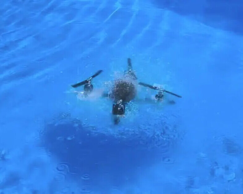 Skærmbillede fra videoen med dronen.