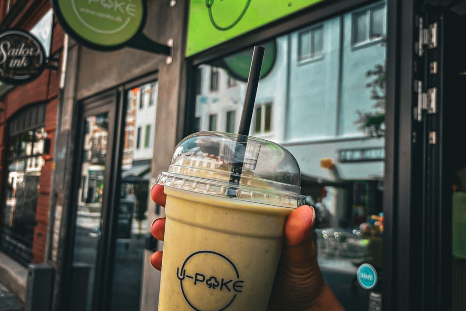 Friskpresset juice er også på menuen hos U-poke.