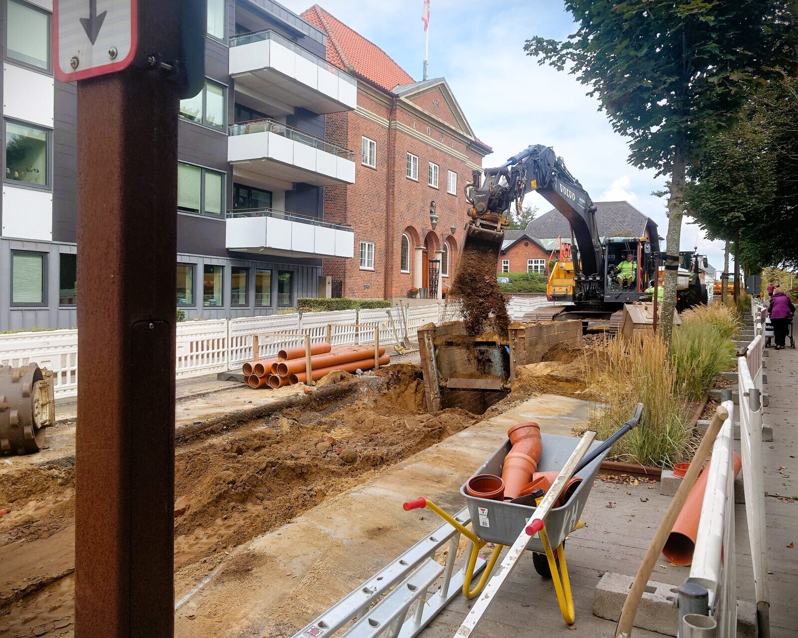 Hverken ved Havnegade 49 eller 55 er der fundet tegn på en underjordisk tunnel. Foto: Fjodor Pedersen.