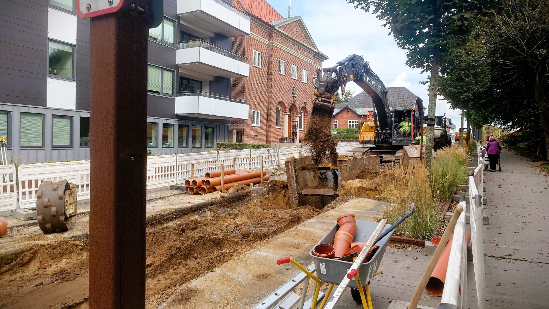 Hverken ved Havnegade 49 eller 55 er der fundet tegn på en underjordisk tunnel. Foto: Fjodor Pedersen.