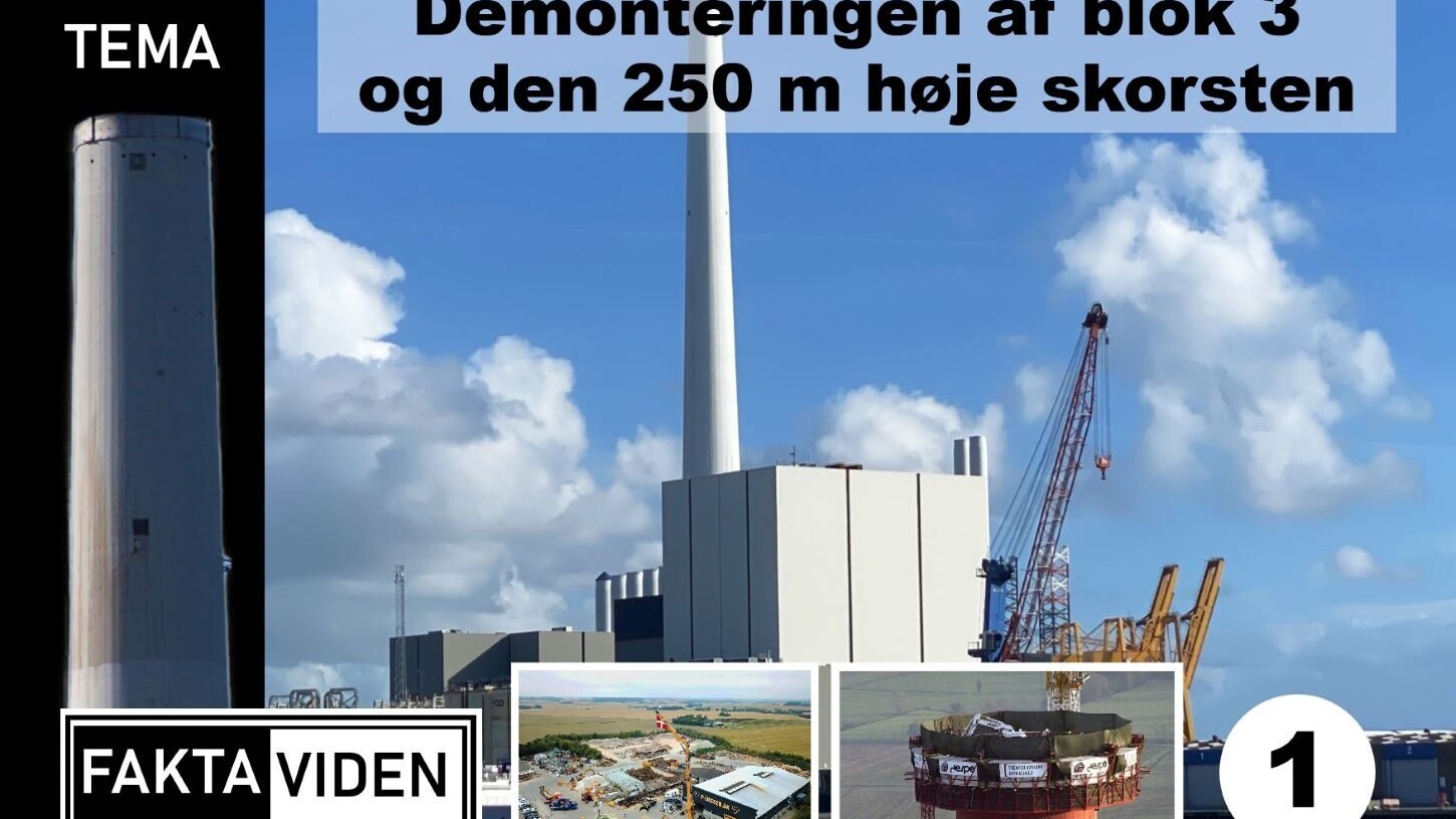 Demonteringen af blok 3 og skorstenen.