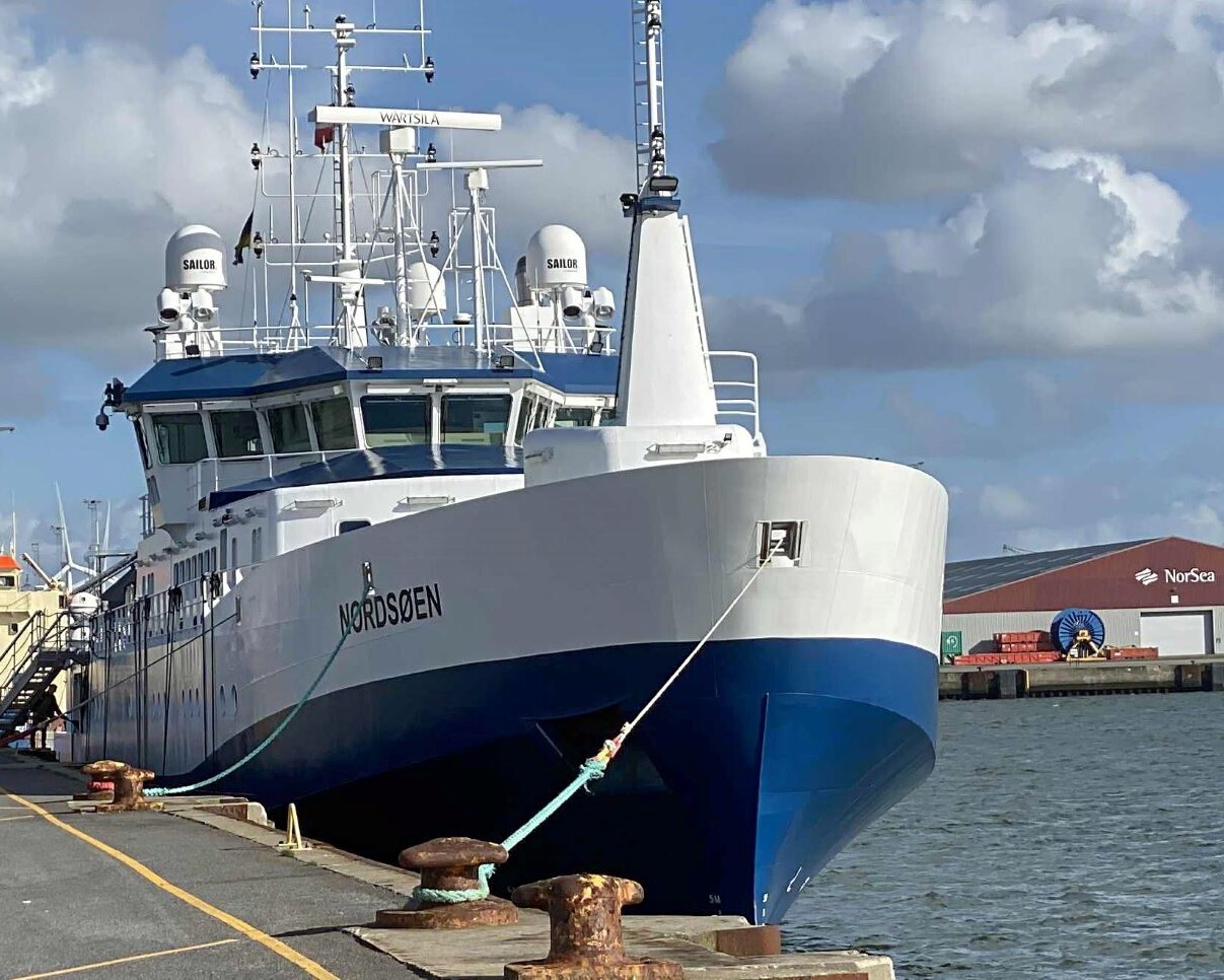 Fiskerikontrolskibet Nordsøen ved Englangskajen. Foto: Johnny Tauman.