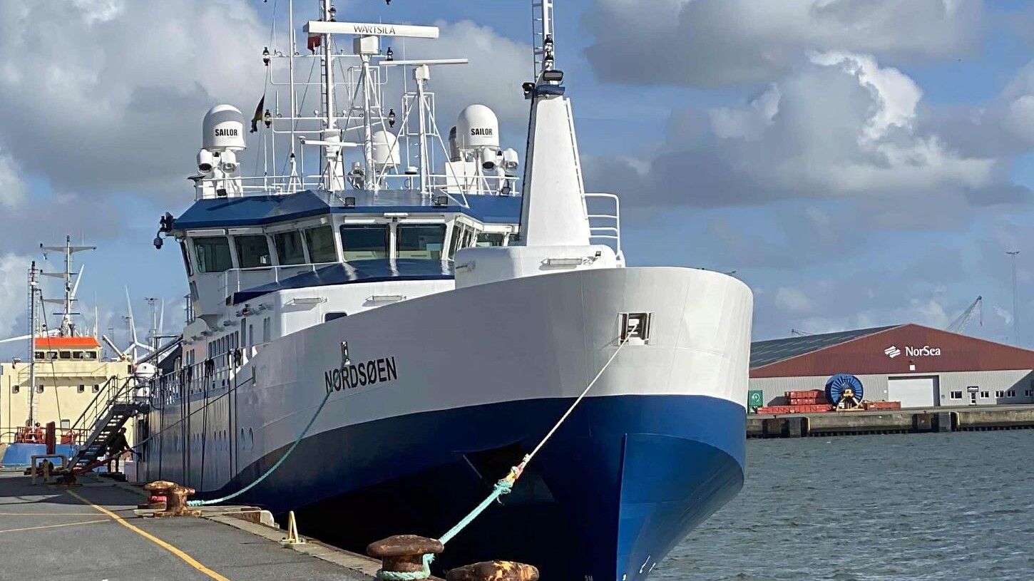 Fiskerikontrolskibet Nordsøen ved Englangskajen. Foto: Johnny Tauman.