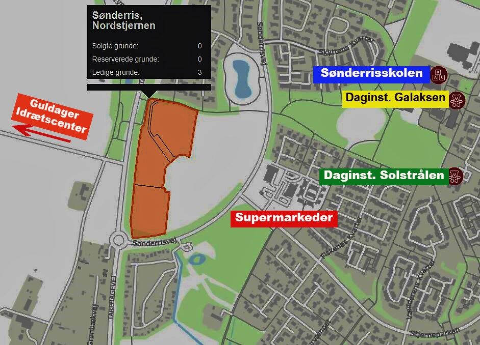 Oversigt med byggegrunde. Illustration.