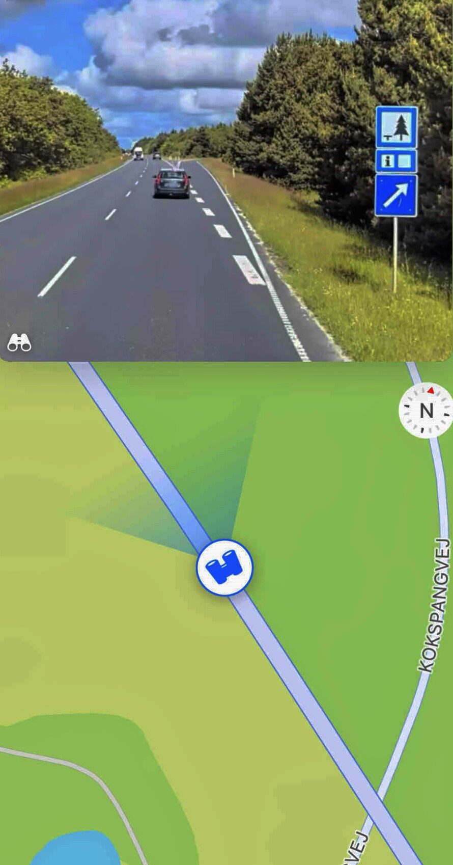 Set mod nordvest - afkørsel ved rasteplads fra Esbjerg