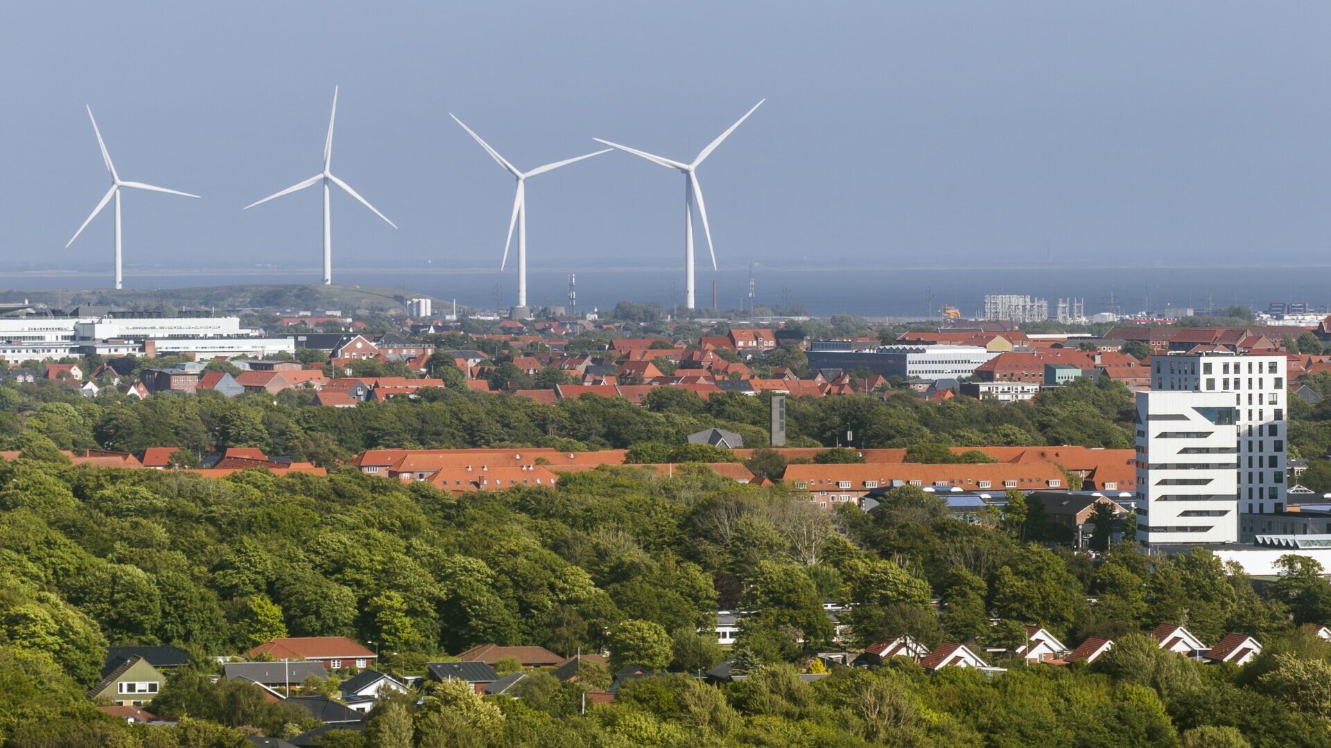 vindmøller, udsigt over esbjerg