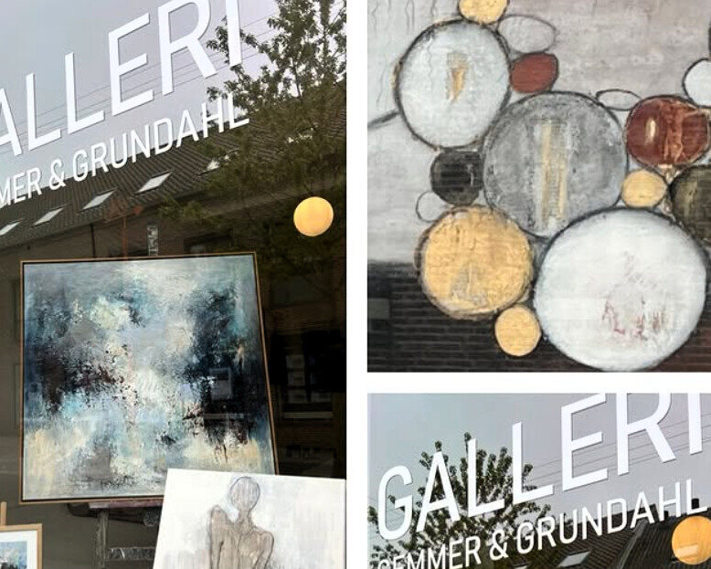 Collage fra facaden på Galleri Gemmer & Grundahl, Kirkegade 10. PR-foto.