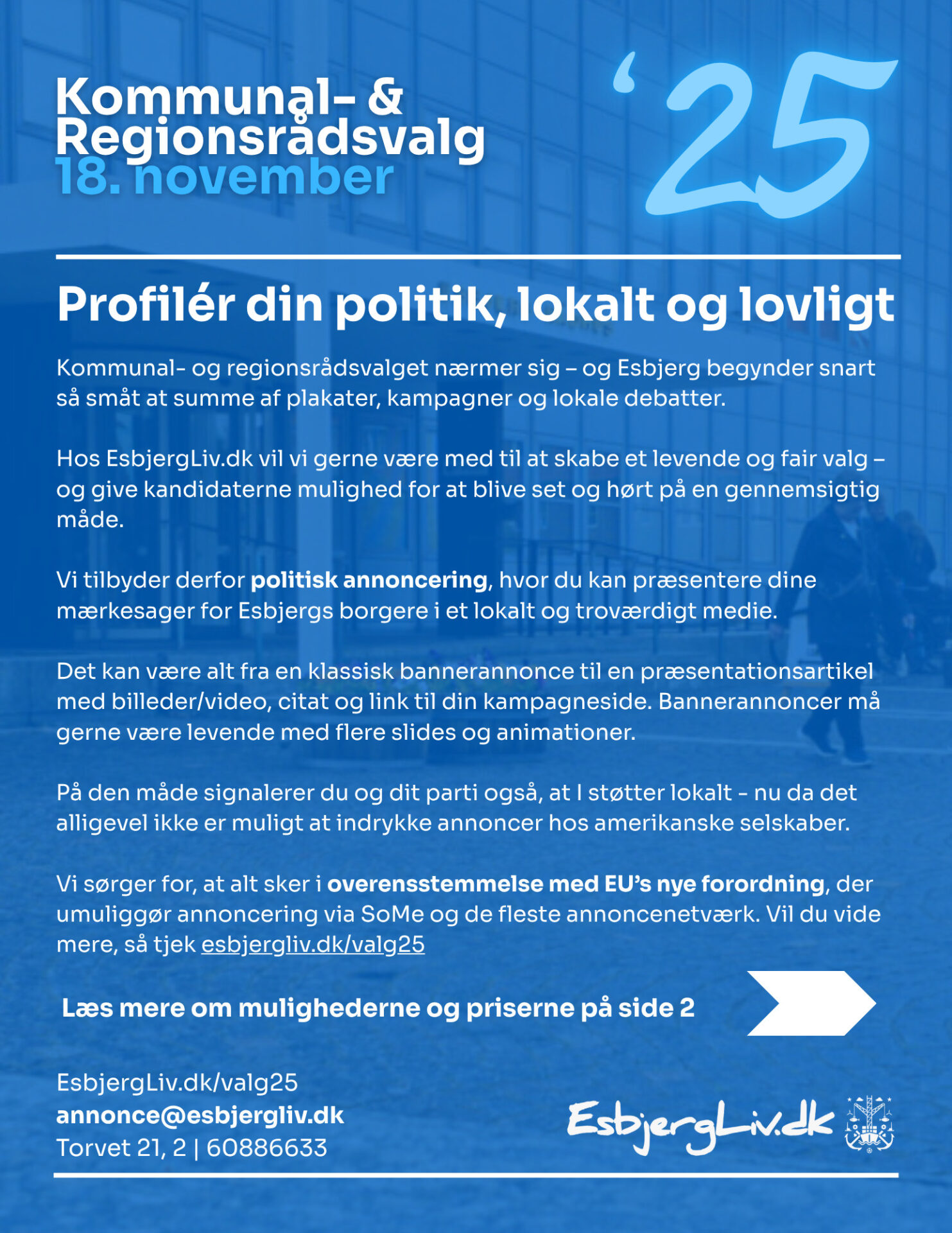 Info om valgannonce byrådsvalg og regionsrådsvalg 2025 EsbjergLiv.dk