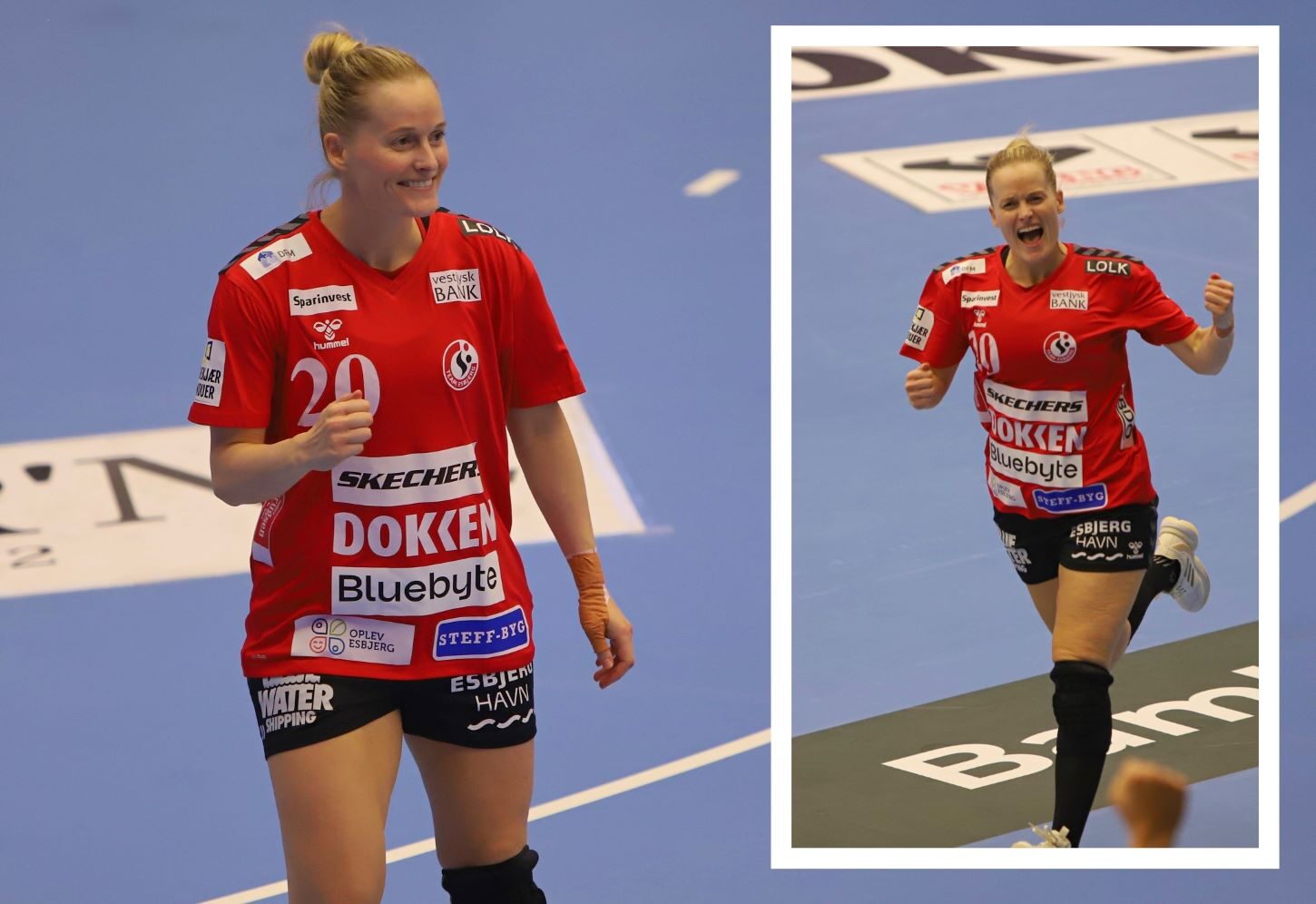 Marit Rösberg lykkelig over sin første scoring. Foto: Johnny Tauman.