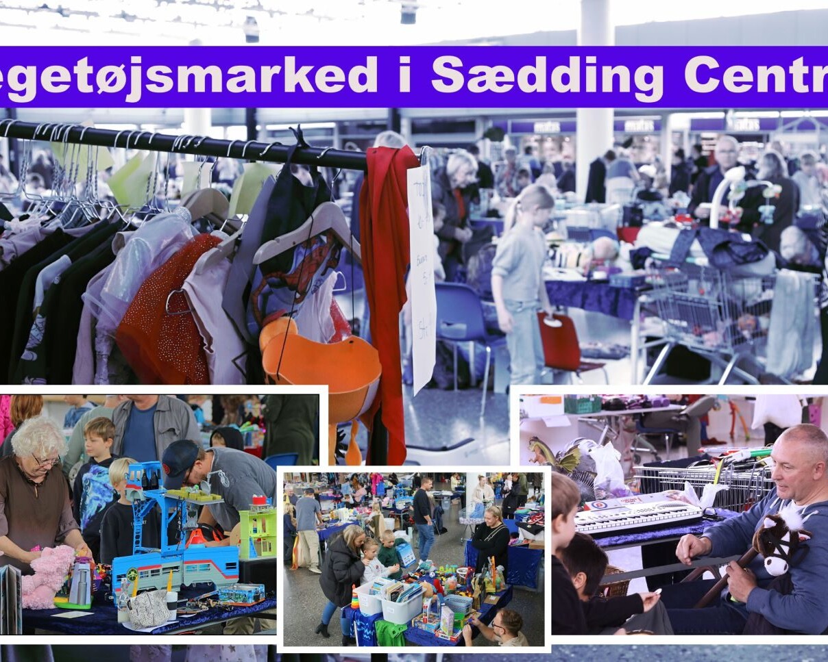 Legetøjsmarked på centertorvet i Sædding Centret. Foto: Johnny Tauman.