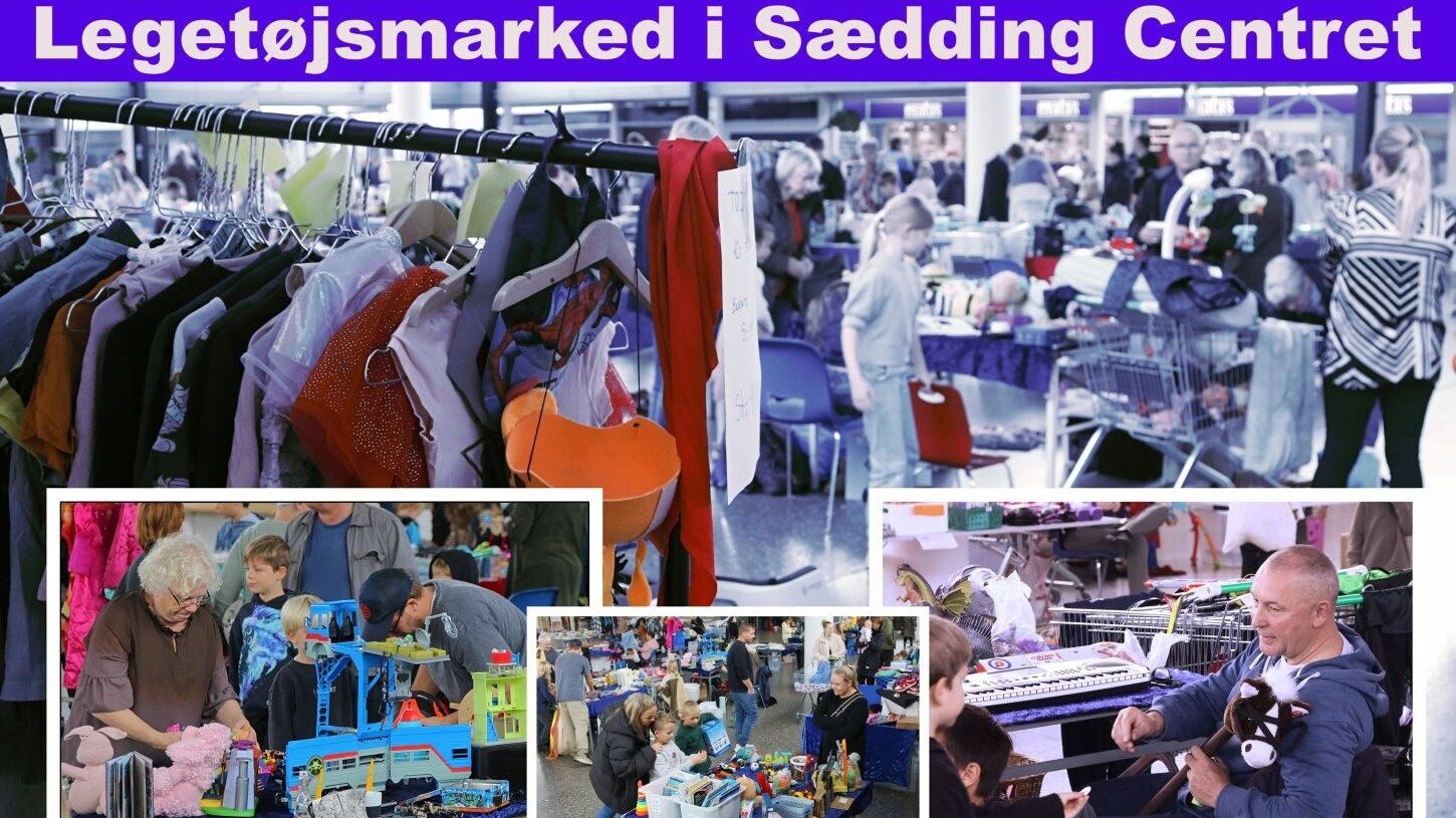 Legetøjsmarked på centertorvet i Sædding Centret. Foto: Johnny Tauman.