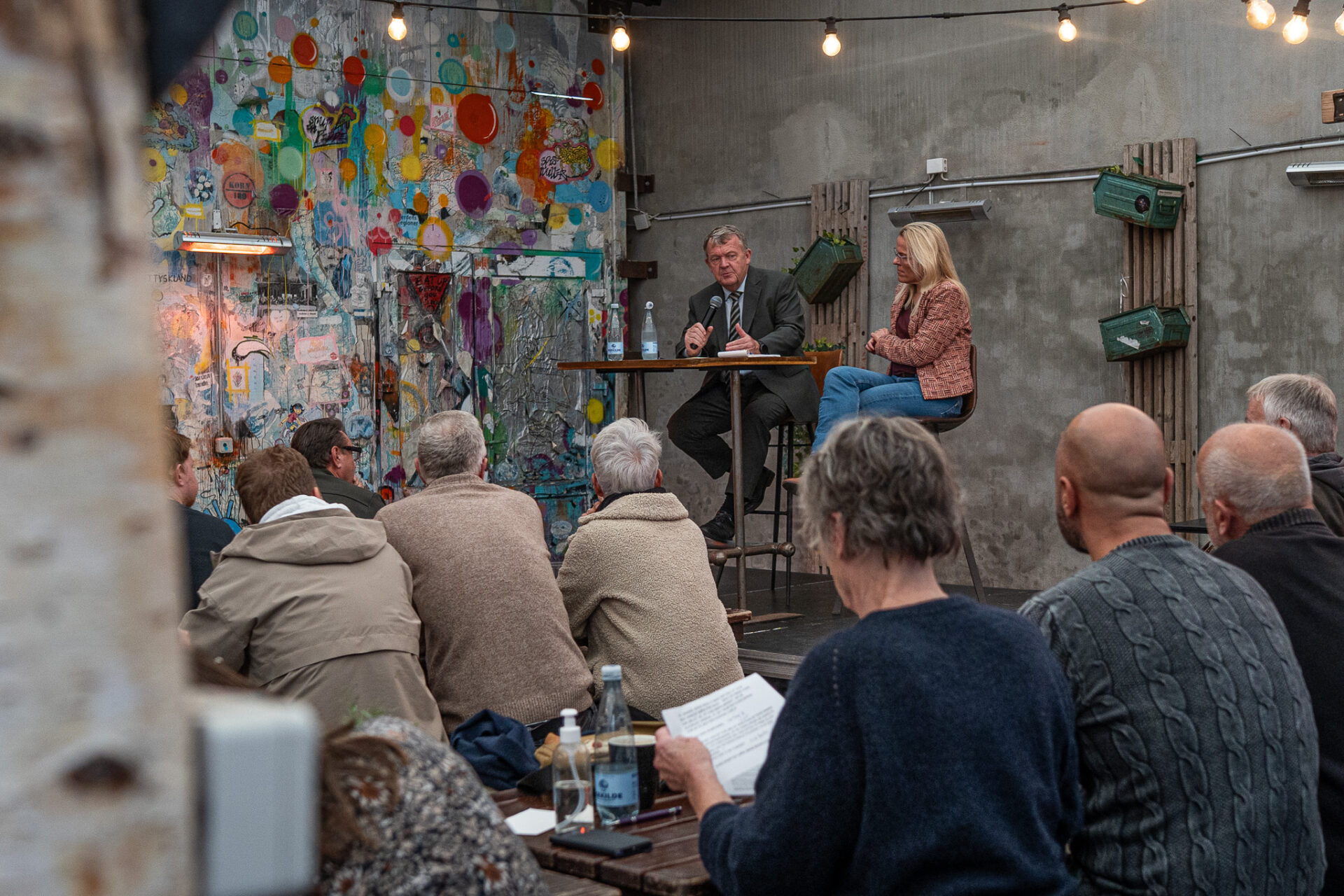 Omkring 150 deltog i den politiske samtale på Esbjerg Street Food med de to M-ministre. Foto: Fjodor Pedersen.