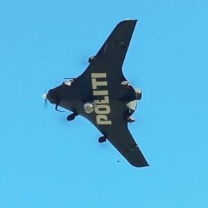 Dronen vejer cirka 25 kilo. Foto: Syd- & Sønderjyllands Politi.