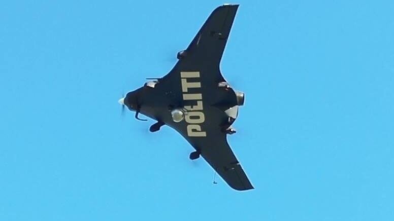 Dronen vejer cirka 25 kilo. Foto: Syd- & Sønderjyllands Politi.