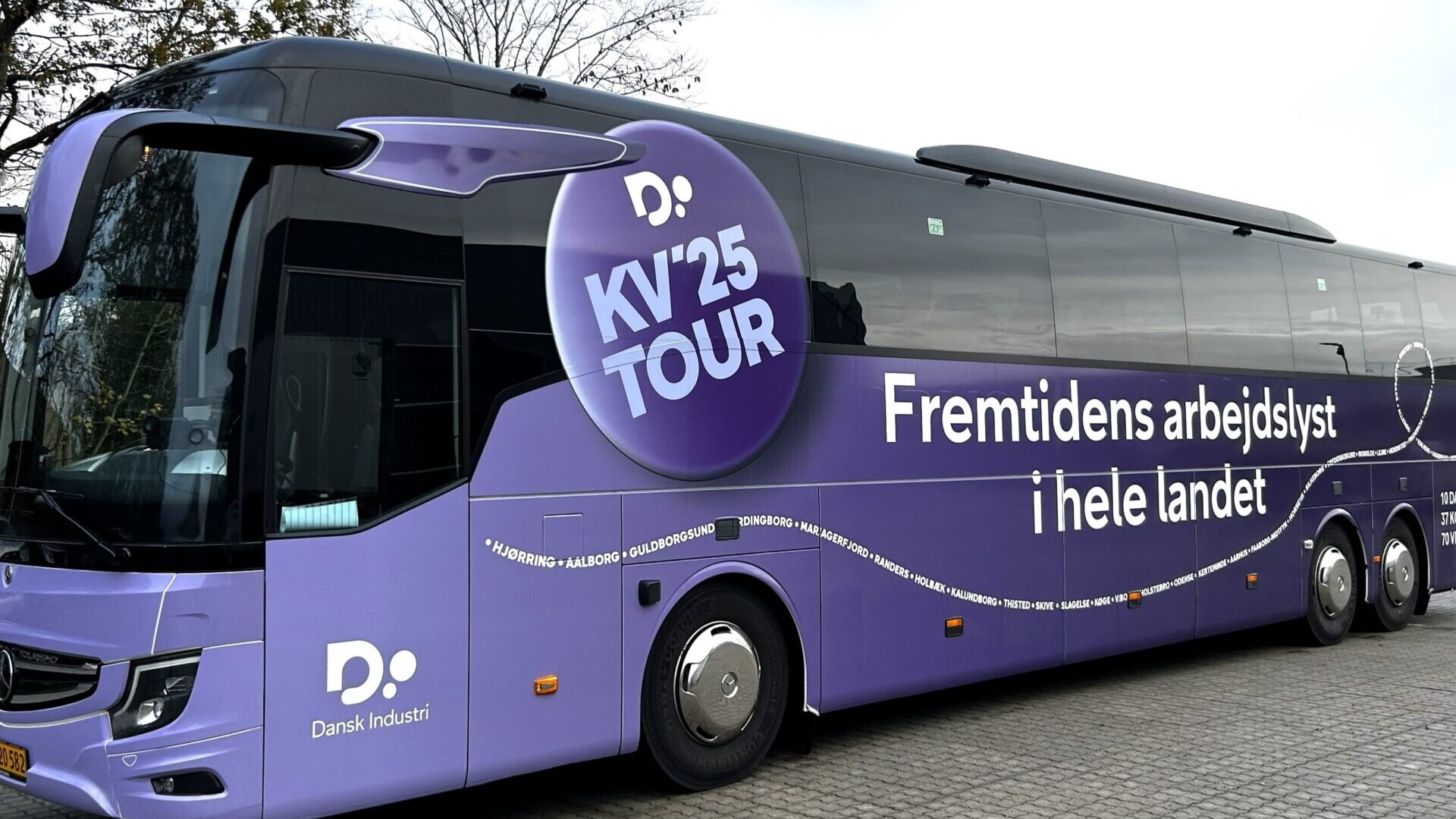 Dansk Industris Valgbus er for tiden på Danmarksturné. Pressefoto.