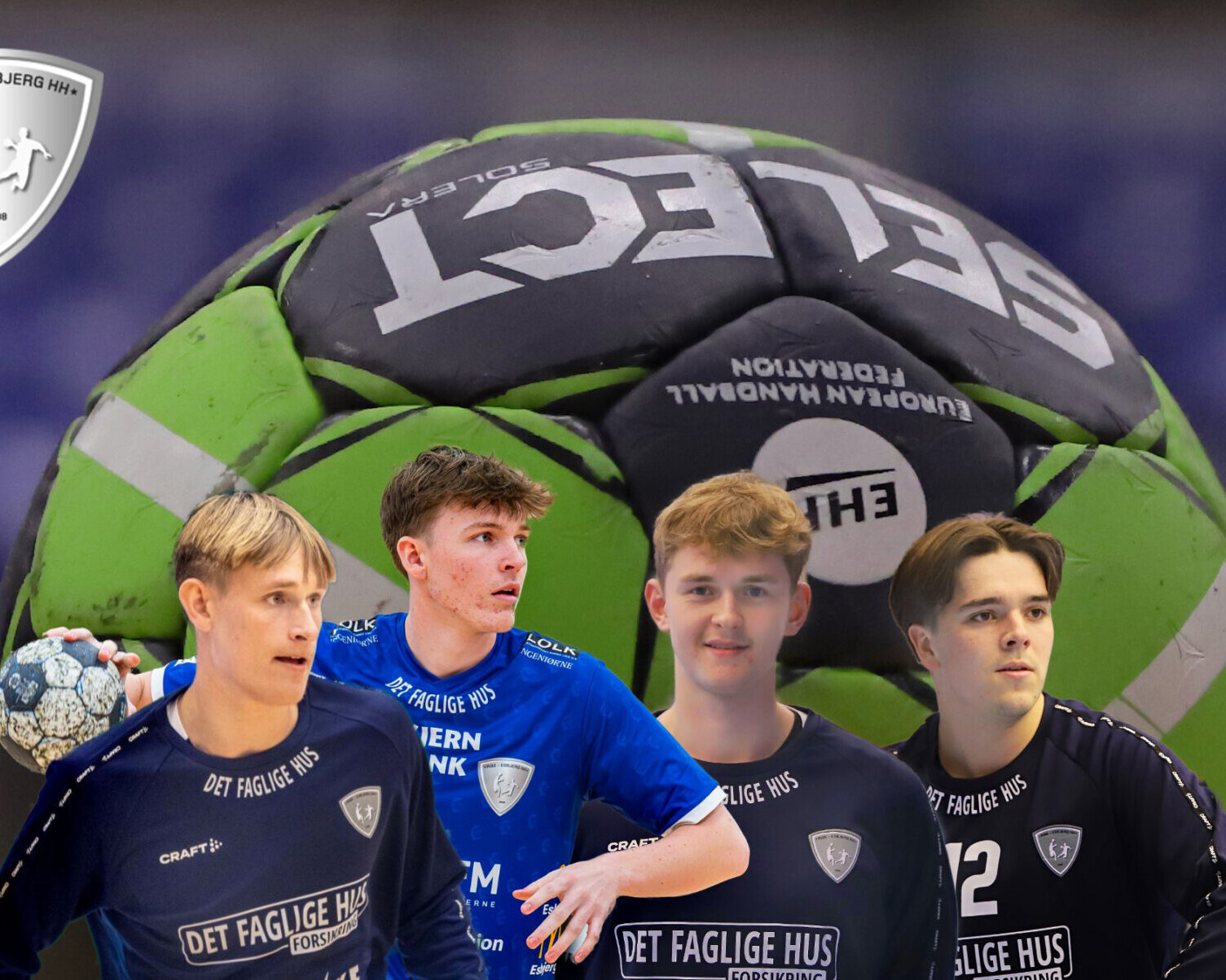 Plads til de unge - disse fire har været udtaget til en LIGAkamp - fra venstre Mads KC, Oliver, Jacob og Mads B. Collage: Johnny Tauman.