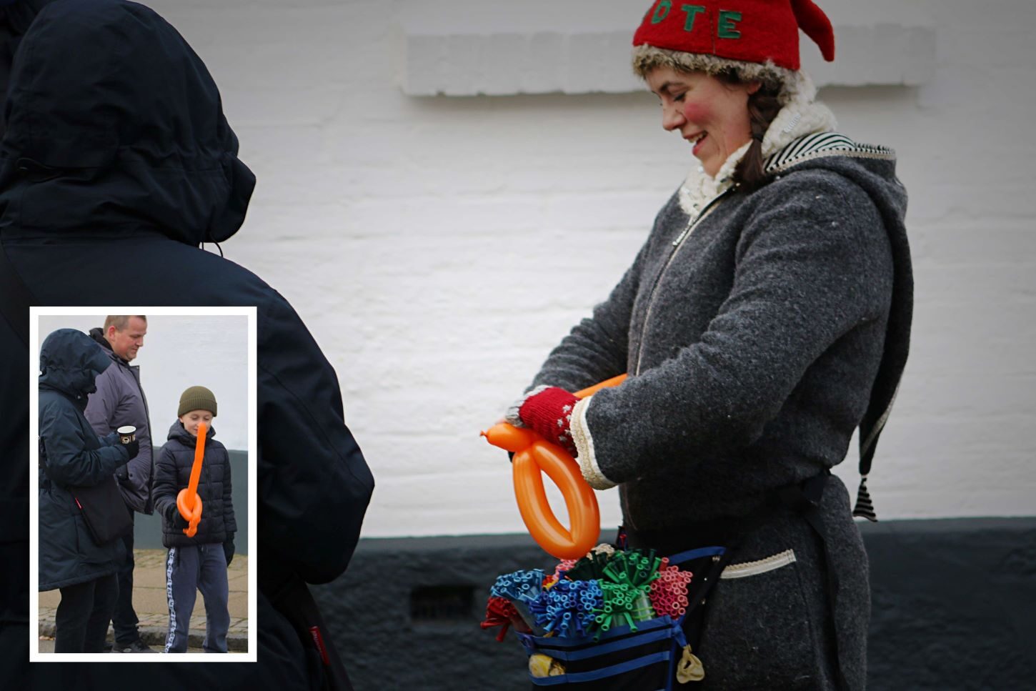 Collage - Godte med ballondyr og sværd. Fotos: Johnny Tauman.