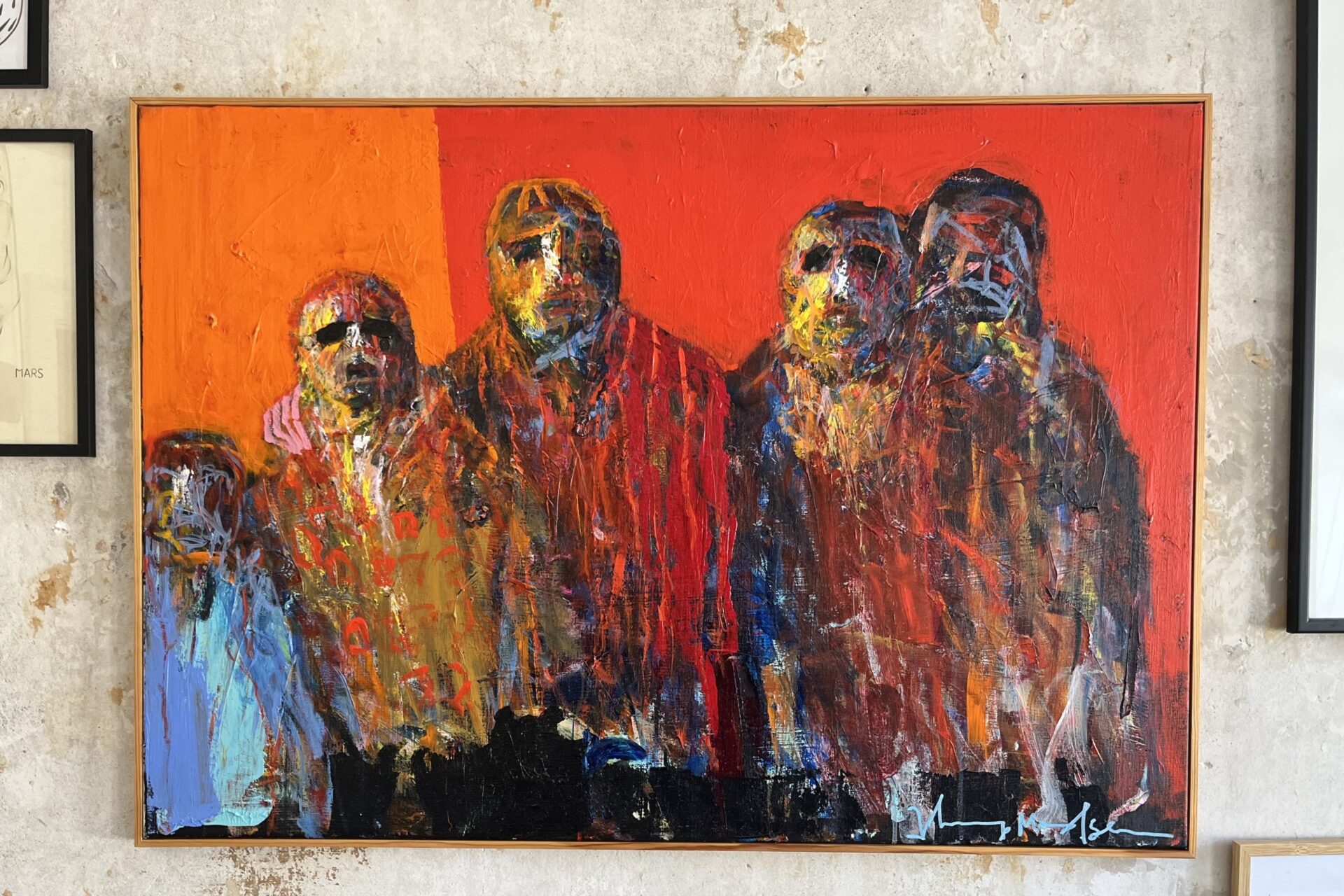 Bruun Rasmussen Kunstauktioner solgte i slutningen af august et stort Madsen-maleri for 65.000 kr. Maleriet på billedet er et andet Madsen-værk, som blev købt for mange år siden af en fan. Det er siden cirka femdoblet i værdi. Privatfoto: Lars Aage Ipsen.