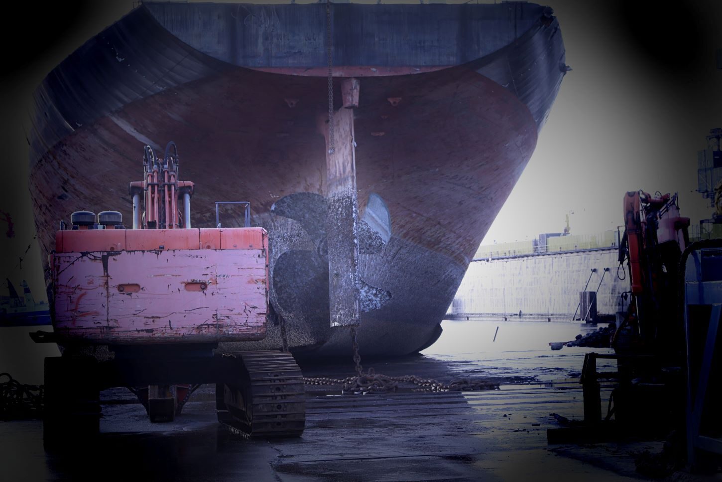 Den store skrue og roret. Foto: Johnny Tauman.