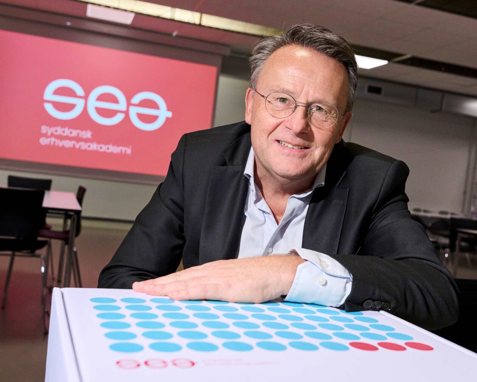 Henrik Larsen er fortsat rektor - nu bare for Syddanske Erhvervsakademi (SEA). Foto: Christer Holte.