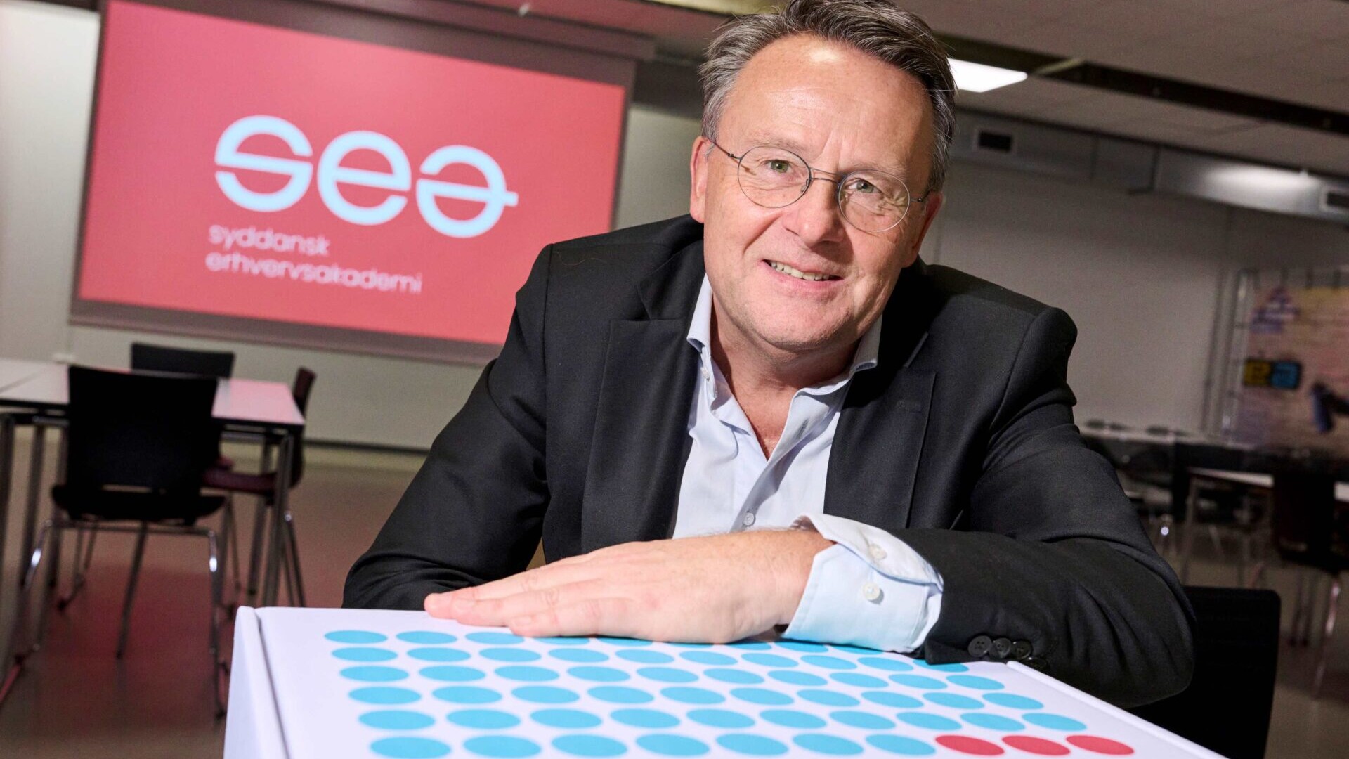 Henrik Larsen er fortsat rektor - nu bare for Syddanske Erhvervsakademi (SEA). Foto: Christer Holte.