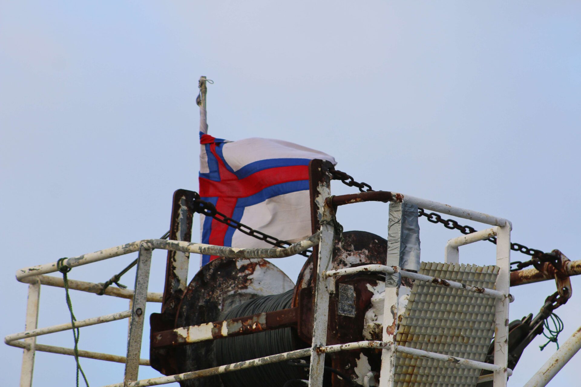 Det Færøske flag ved agterenden