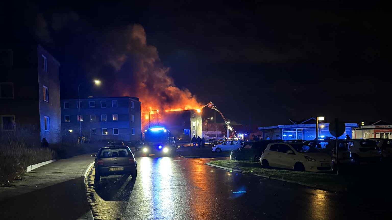 Branden brød ud ved 19-tiden. Privatfoto
