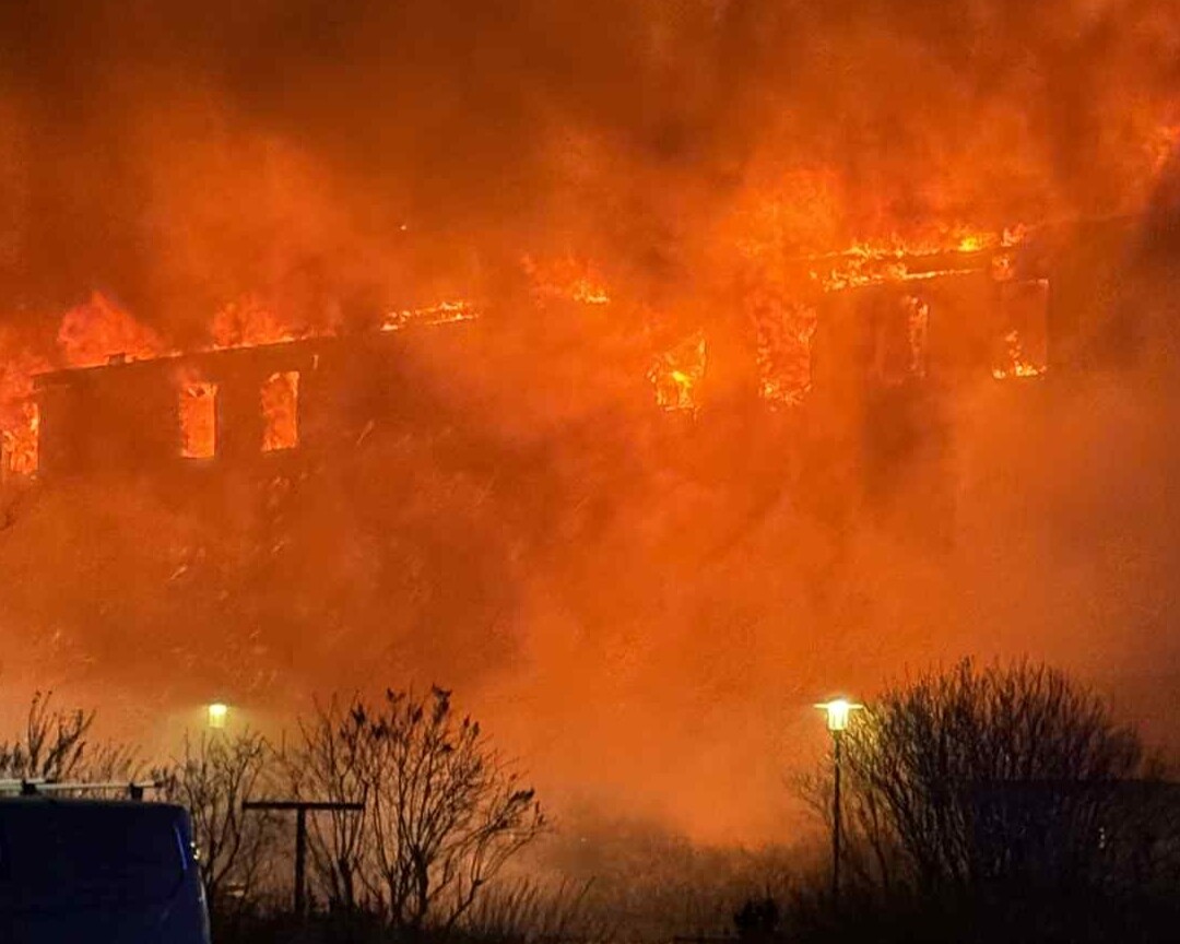 Branden brød ud ved 19-tiden. Privatfoto