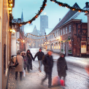 Ribe i juledragt, fotograferet af Poul Anker Nielsen i 2004. Foto: Esbjerg Byhistoriske Arkiv.