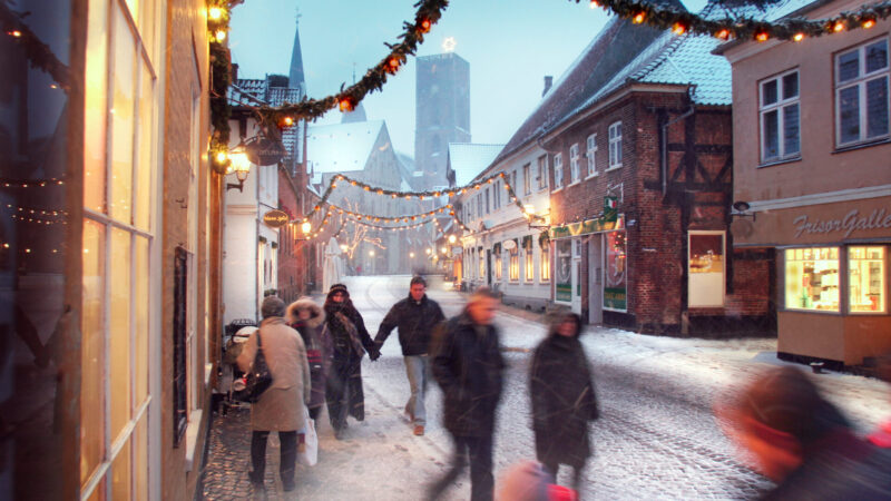Ribe i juledragt, fotograferet af Poul Anker Nielsen i 2004. Foto: Esbjerg Byhistoriske Arkiv.