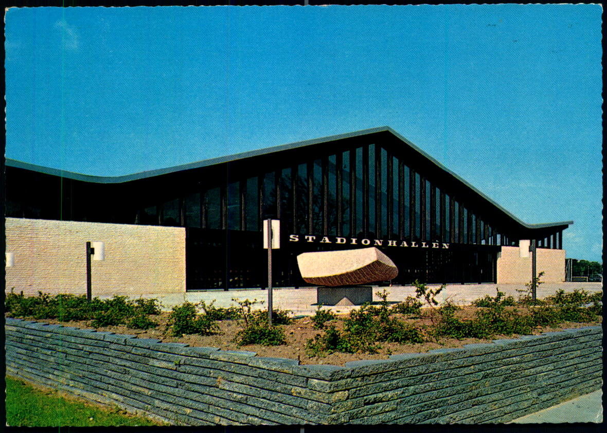 Stadionhallen som postkortmotiv - cirka 1970. Fra privat samling.