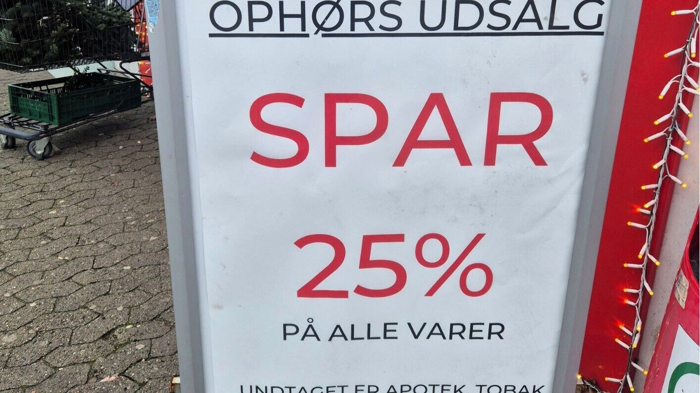 Spar på Bøndergårdsvej lukker. Privatfoto.