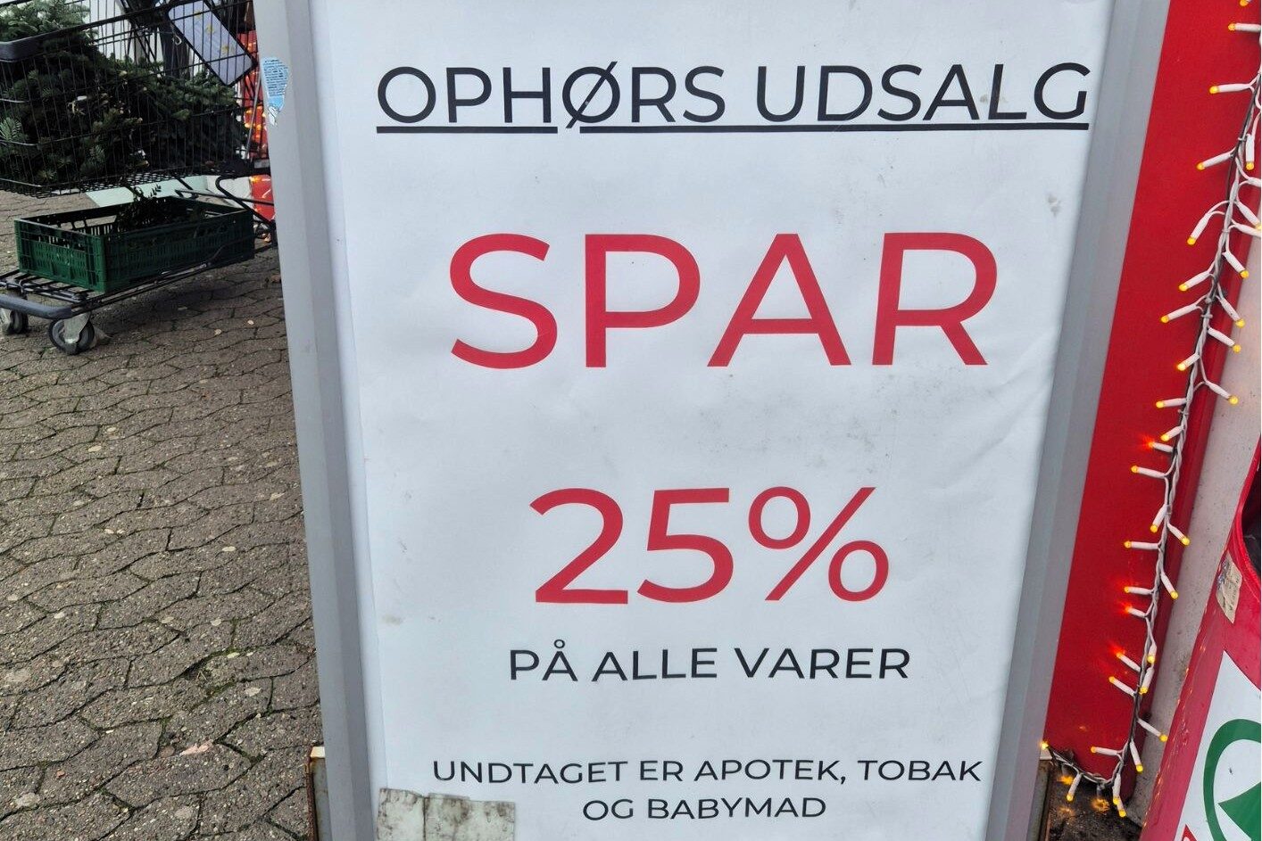Spar på Bøndergårdsvej lukker. Privatfoto.
