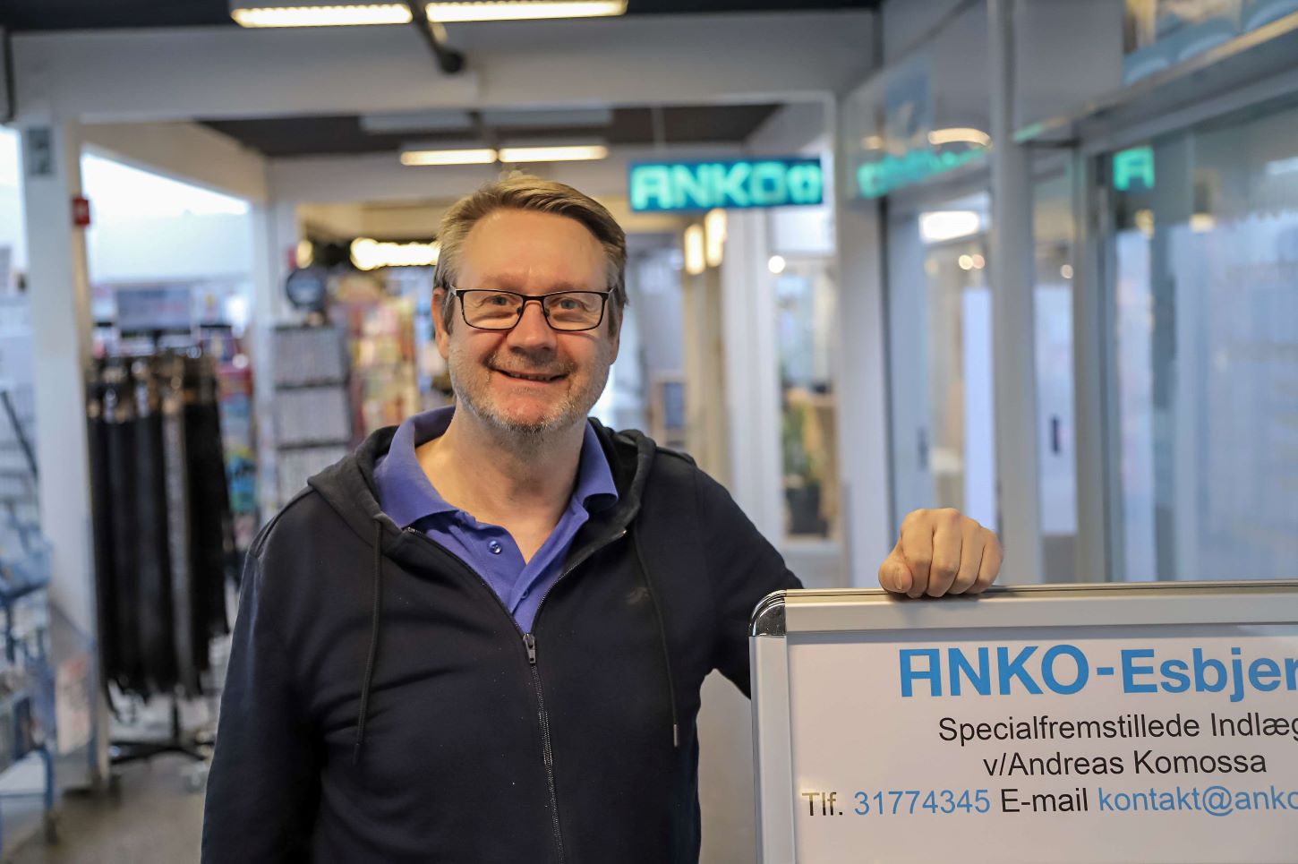 Andreas Komosa, ANKO i Sædding Centret. Foto: Johnny Tauman.