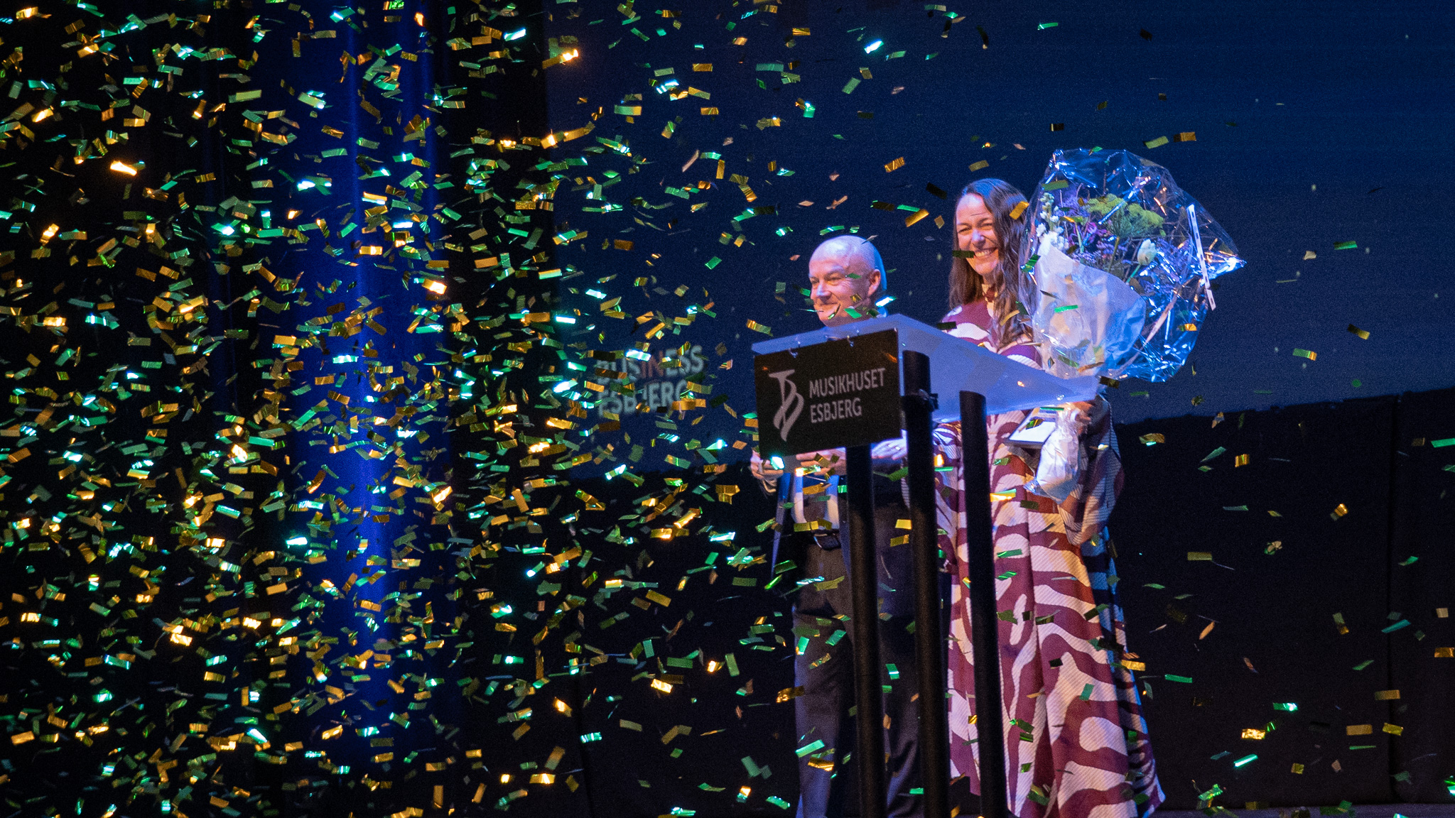 Ved sms-afstemning blandt de tilstedeværende blev det afgjort, at Line Olesen og Make Nordic skulle modtage prisen for Årets Nye Erhvervsnavn. Foto: Fjodor Pedersen.