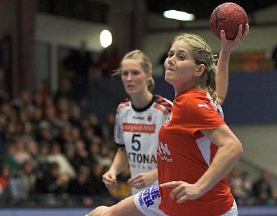 Lotte-Haandbaek var stjernen på Team Esbjerg-holdet, da klubben konsoliderede sig i Kvindeligaen for tyve år siden. Arkivfoto: Esbjerg Kommune.