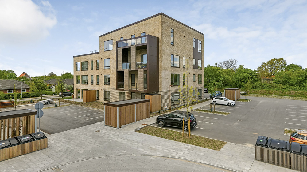 Schaubparken i Esbjerg, hvor nye lejligheder er under opførelse som en del af områdets videre udvikling. PR-foto.