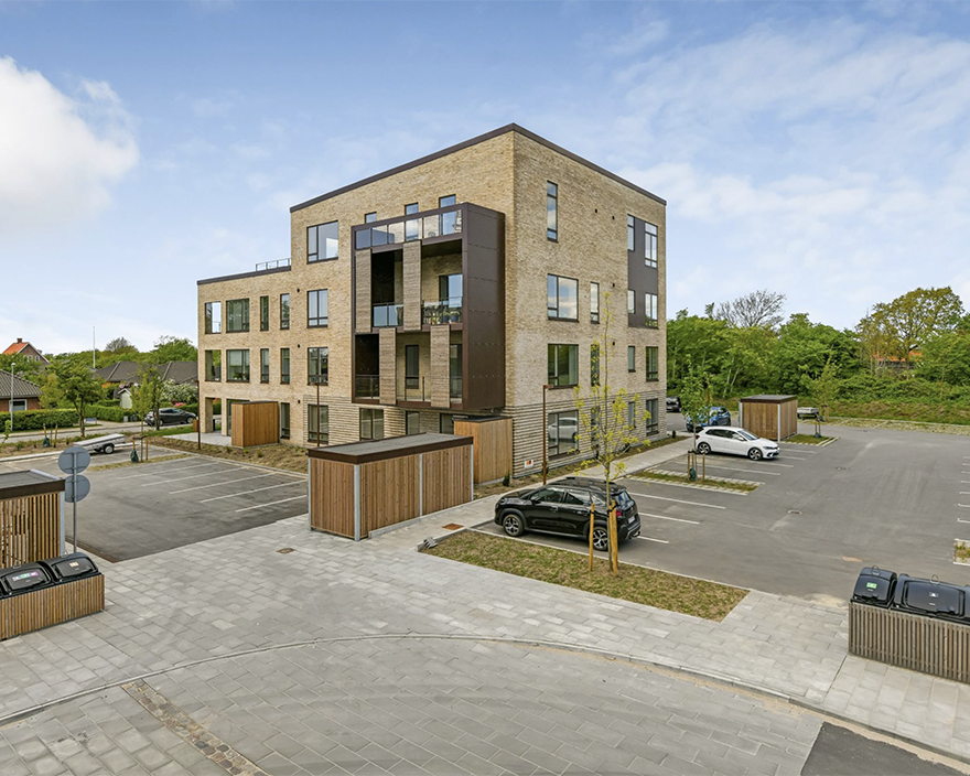 Schaubparken i Esbjerg, hvor nye lejligheder er under opførelse som en del af områdets videre udvikling. PR-foto.