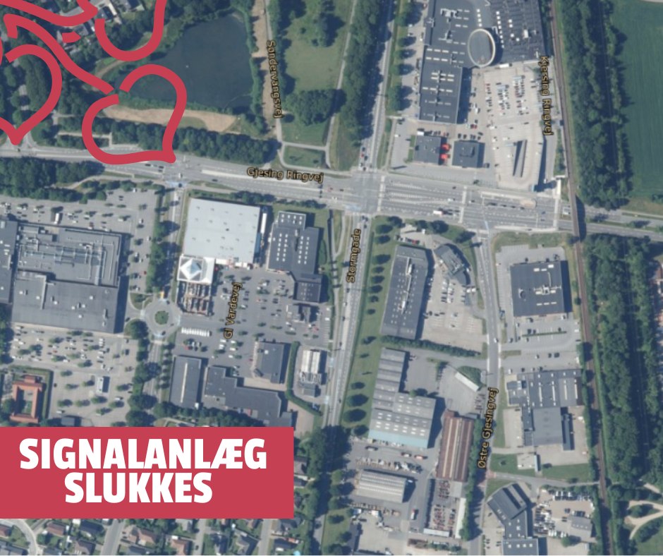 Signalanlæg lukkes ved Esbjerg Nord.  Illustration: Esbjerg Kommune.